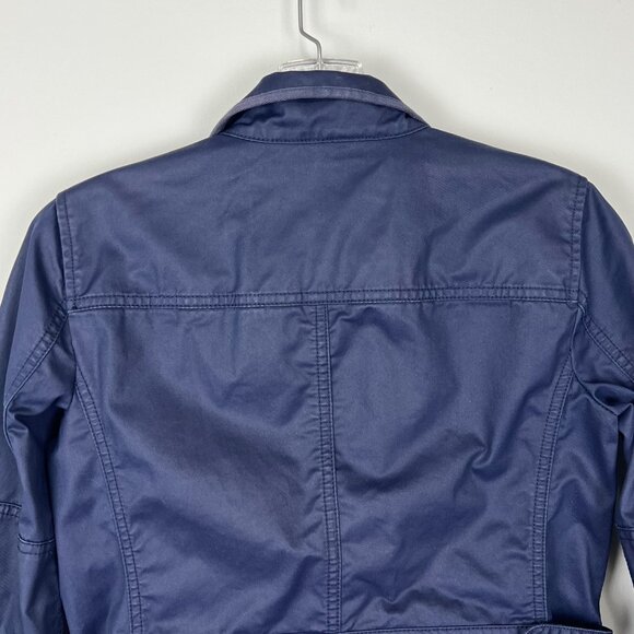 J Crew Womens Downtown Field Jacket Blue Waxed Cotton  Military 19034 size XXS - Picture 6 of 12